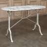 19th Century French Carrara Marble and Wrought Iron Bistro Table
