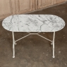 19th Century French Carrara Marble and Wrought Iron Bistro Table