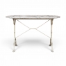 19th Century French Carrara Marble and Wrought Iron Bistro Table