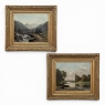 Pair of Framed Oil Paintings on Canvas by Henri Mosny Dated 1883