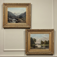 Pair of Framed Oil Paintings on Canvas by Henri Mosny Dated 1883