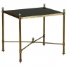 Mid-Century Modern Brass Side Table with Black Glass Top