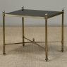 Mid-Century Modern Brass Side Table with Black Glass Top