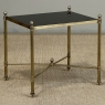 Mid-Century Modern Brass Side Table with Black Glass Top