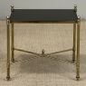 Mid-Century Modern Brass Side Table with Black Glass Top
