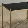Mid-Century Modern Brass Side Table with Black Glass Top