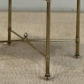Mid-Century Modern Brass Side Table with Black Glass Top