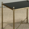 Mid-Century Modern Brass Side Table with Black Glass Top