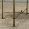 Mid-Century Modern Brass Side Table with Black Glass Top