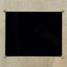 Mid-Century Modern Brass Side Table with Black Glass Top