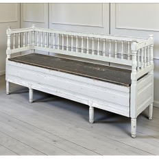19th Century Swedish Neoclassical Painted Bench ~ Trunk