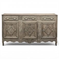 18th Century Country French Louis XIII Buffet in Stripped Oak