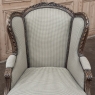 Pair Antique Louis XVI Style French Bergères ~ Armchairs in Walnut