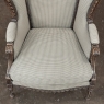 Pair Antique Louis XVI Style French Bergères ~ Armchairs in Walnut
