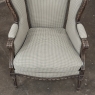 Pair Antique Louis XVI Style French Bergères ~ Armchairs in Walnut