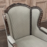 Pair Antique Louis XVI Style French Bergères ~ Armchairs in Walnut