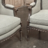 Pair Antique Louis XVI Style French Bergères ~ Armchairs in Walnut