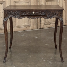 18th Century Liégeois Louis XV Hand Carved Oak End Table