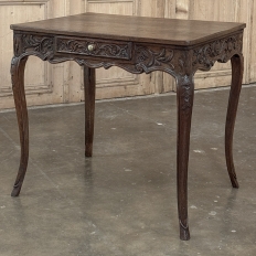 18th Century Liégeois Louis XV Hand Carved Oak End Table