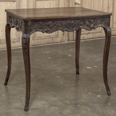 18th Century Liégeois Louis XV Hand Carved Oak End Table