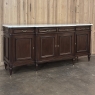French Louis XVI Style Carrara Marble Top Mahogany Four Door Buffet