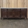 French Louis XVI Style Carrara Marble Top Mahogany Four Door Buffet