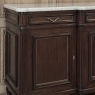 French Louis XVI Style Carrara Marble Top Mahogany Four Door Buffet