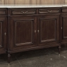 French Louis XVI Style Carrara Marble Top Mahogany Four Door Buffet