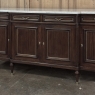 French Louis XVI Style Carrara Marble Top Mahogany Four Door Buffet