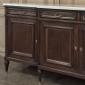 French Louis XVI Style Carrara Marble Top Mahogany Four Door Buffet