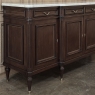 French Louis XVI Style Carrara Marble Top Mahogany Four Door Buffet