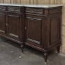 French Louis XVI Style Carrara Marble Top Mahogany Four Door Buffet