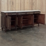 French Louis XVI Style Carrara Marble Top Mahogany Four Door Buffet