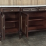French Louis XVI Style Carrara Marble Top Mahogany Four Door Buffet