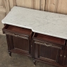 French Louis XVI Style Carrara Marble Top Mahogany Four Door Buffet