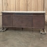 French Louis XVI Style Carrara Marble Top Mahogany Four Door Buffet