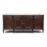 French Louis XVI Style Carrara Marble Top Mahogany Four Door Buffet