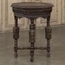 Antique Jacobean Style Octagonal End Table in Hand Waxed Oak
