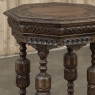 Antique Jacobean Style Octagonal End Table in Hand Waxed Oak