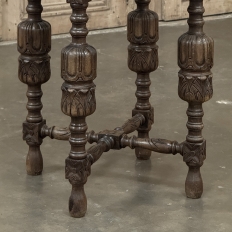 Antique Jacobean Style Octagonal End Table in Hand Waxed Oak