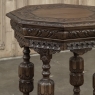 Antique Jacobean Style Octagonal End Table in Hand Waxed Oak