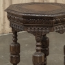 Antique Jacobean Style Octagonal End Table in Hand Waxed Oak