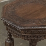 Antique Jacobean Style Octagonal End Table in Hand Waxed Oak