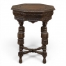 Antique Jacobean Style Octagonal End Table in Hand Waxed Oak