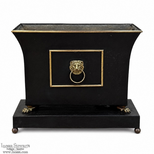 Napoleon III Period Large T&ocirc;le Jardini&egrave;re with Gilded Brass Accents
