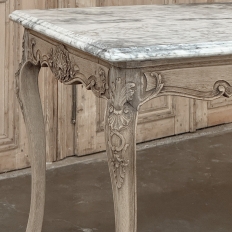 Antique 19th Century Louis XV Stripped Table with Marble Top