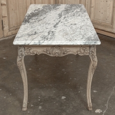 Antique 19th Century Louis XV Stripped Table with Marble Top