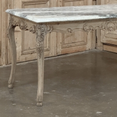 Antique 19th Century Louis XV Stripped Table with Marble Top