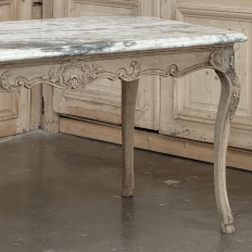 Antique 19th Century Louis XV Stripped Table with Marble Top