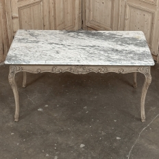 Antique 19th Century Louis XV Stripped Table with Marble Top